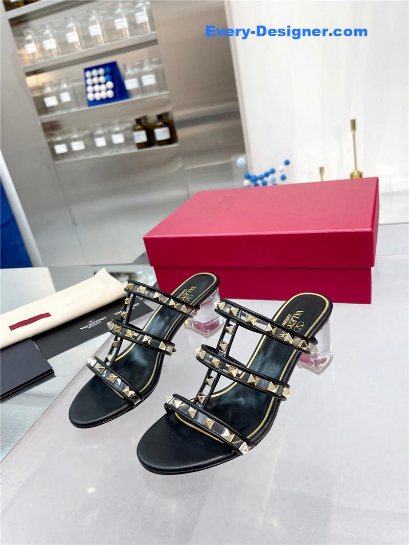 Va1e*ntin0 new transparent heel classic sandals