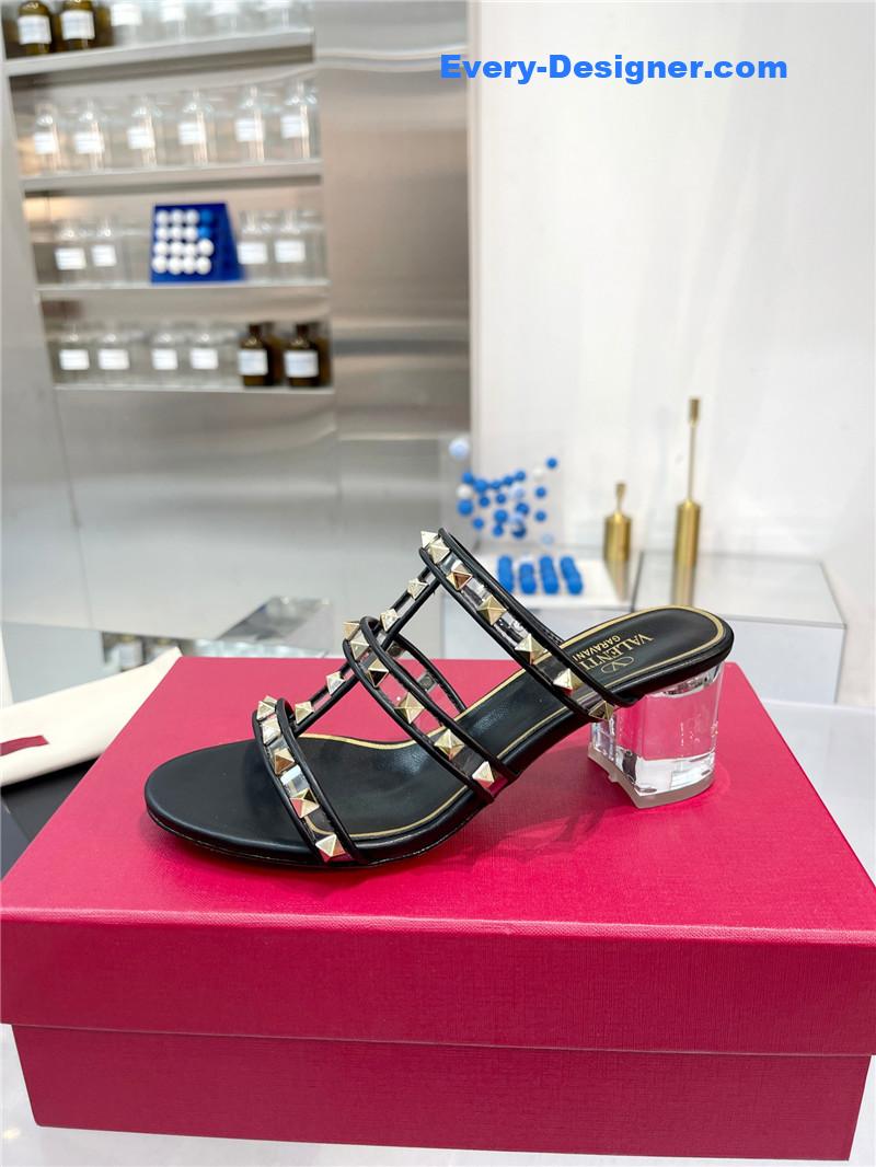 Va1e*ntin0 new transparent heel classic sandals