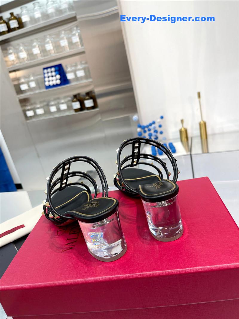 Va1e*ntin0 new transparent heel classic sandals