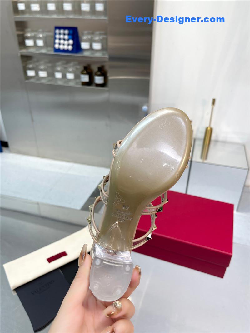 Va1e*ntin0 new transparent heel classic sandals