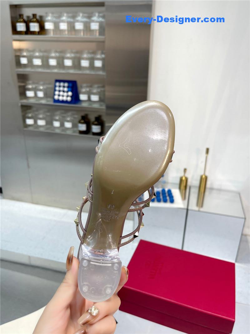 Va1e*ntin0 new transparent heel classic sandals