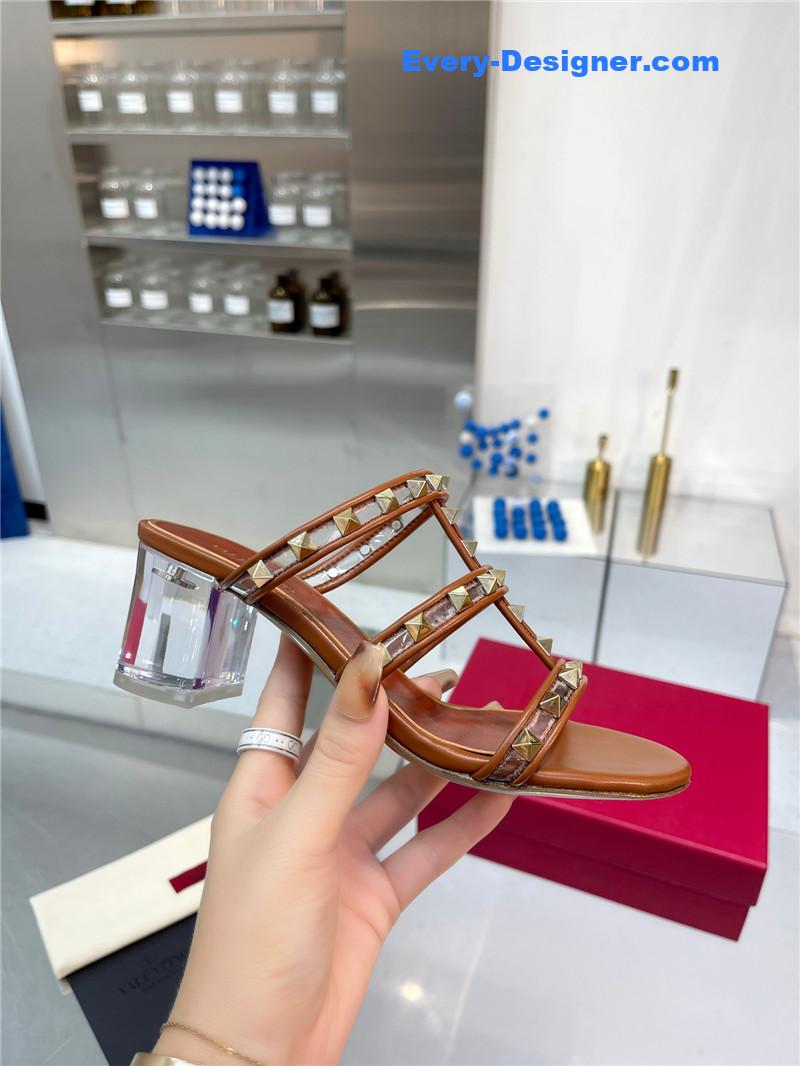 Va1e*ntin0 new transparent heel classic sandals