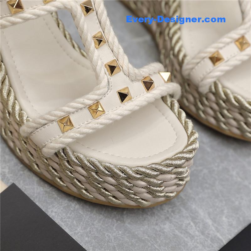 Va1e*ntin0 rope studded wedge sandals