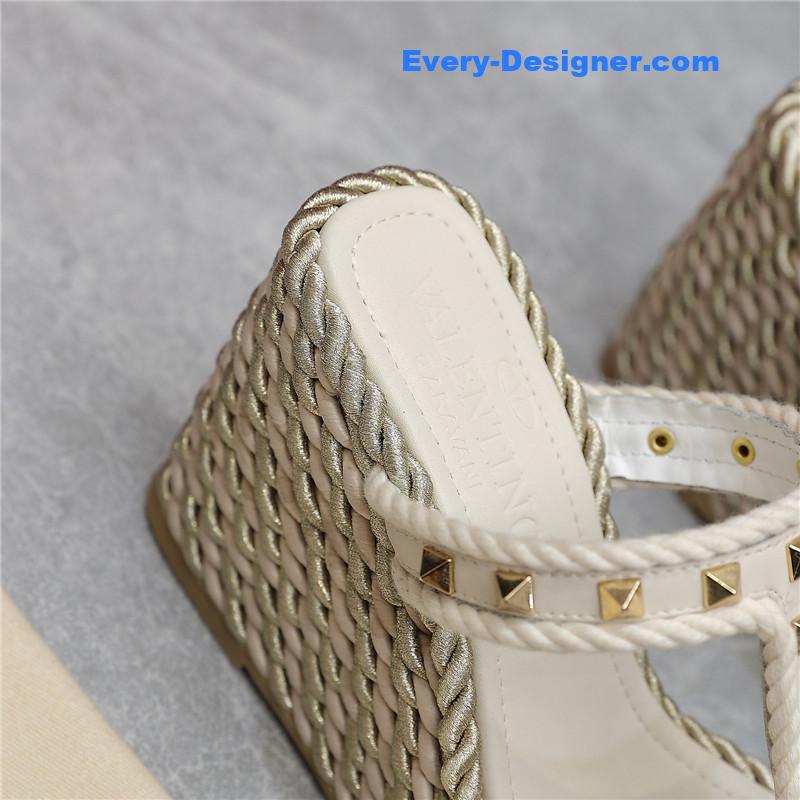 Va1e*ntin0 rope studded wedge sandals