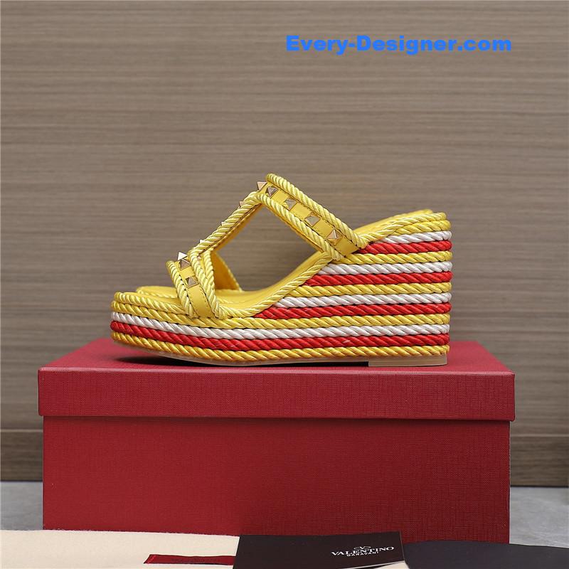 Va1e*ntin0 rope studded wedge sandals