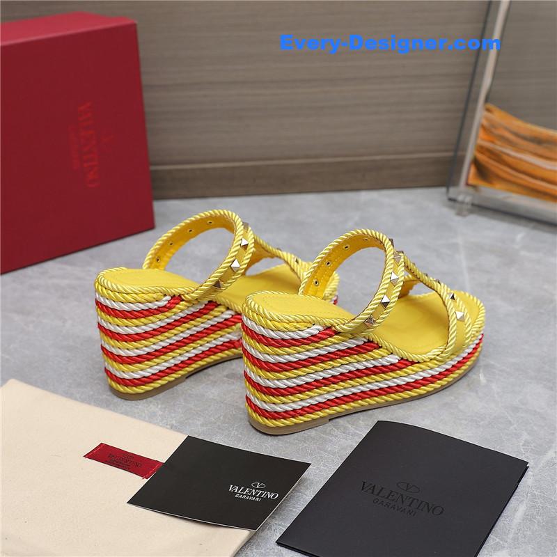 Va1e*ntin0 rope studded wedge sandals