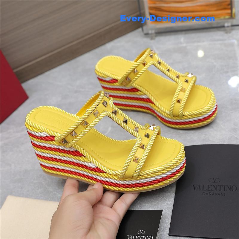 Va1e*ntin0 rope studded wedge sandals