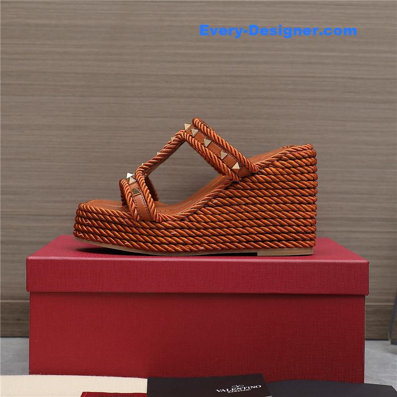 Va1e*ntin0 rope studded wedge sandals