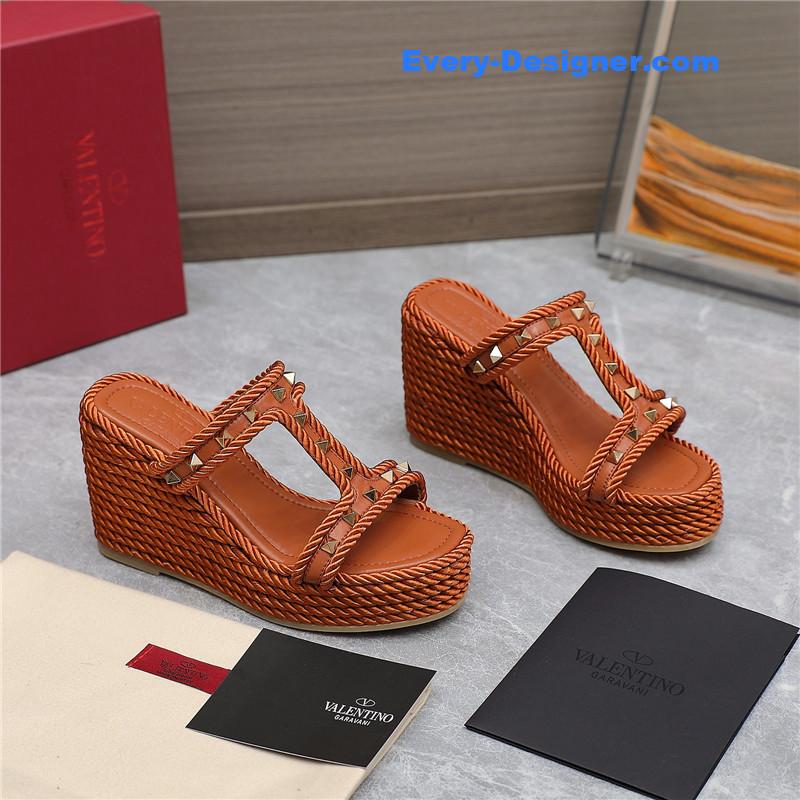 Va1e*ntin0 rope studded wedge sandals
