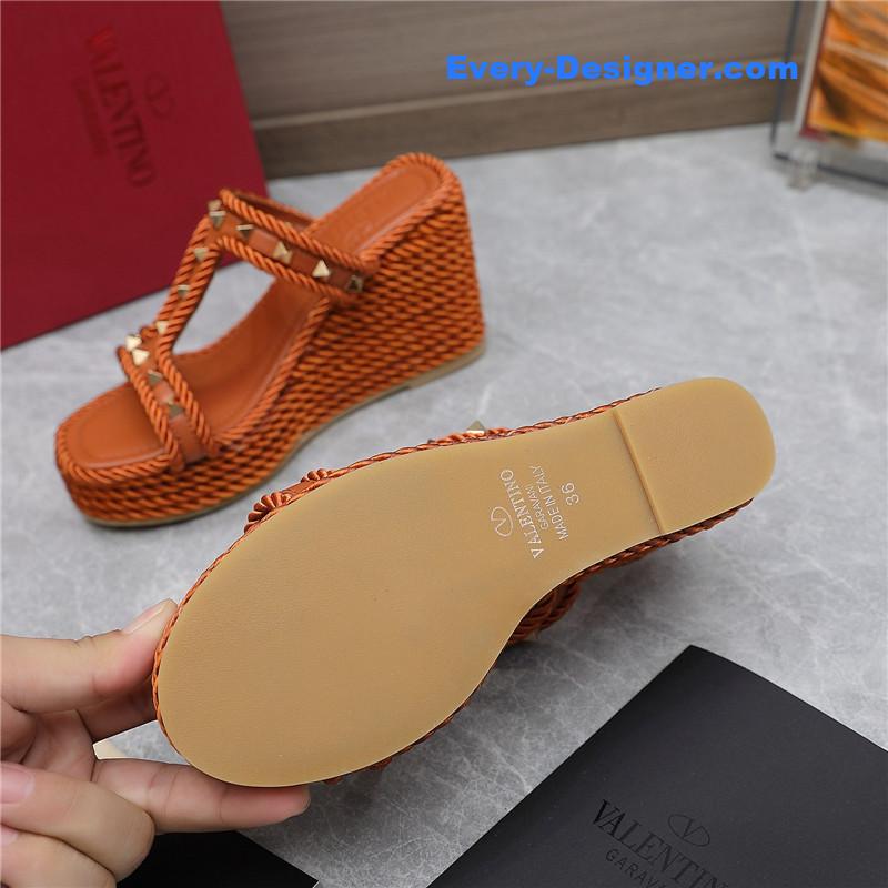 Va1e*ntin0 rope studded wedge sandals