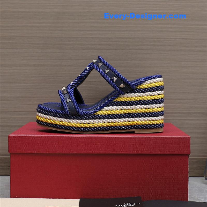 Va1e*ntin0 rope studded wedge sandals