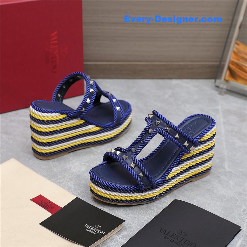 Va1e*ntin0 rope studded wedge sandals