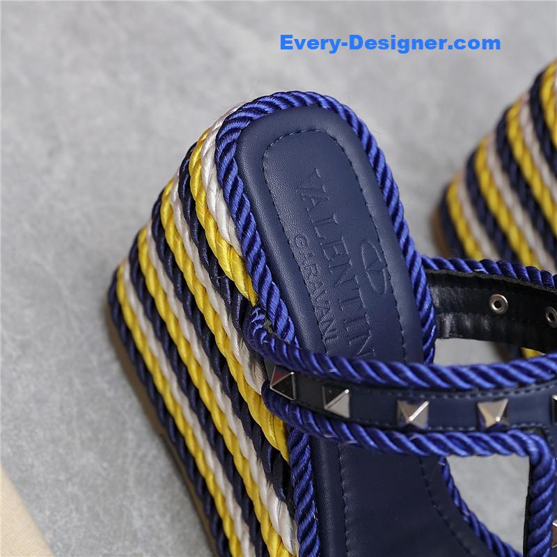 Va1e*ntin0 rope studded wedge sandals