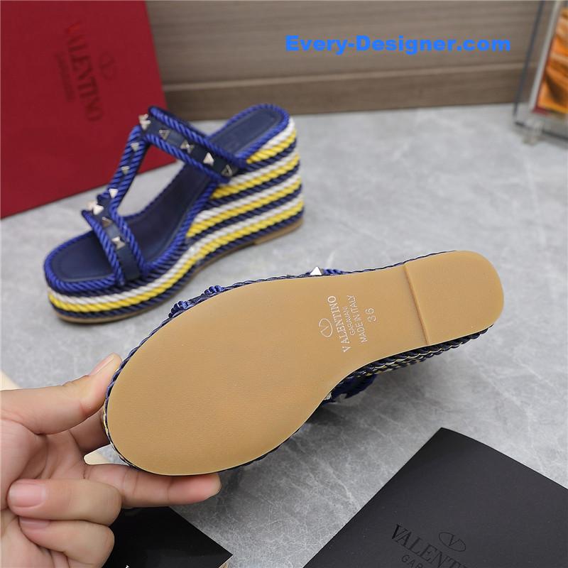 Va1e*ntin0 rope studded wedge sandals