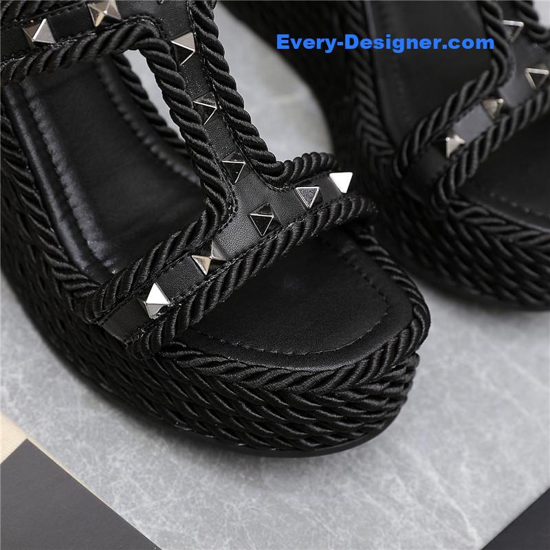 Va1e*ntin0 rope studded wedge sandals