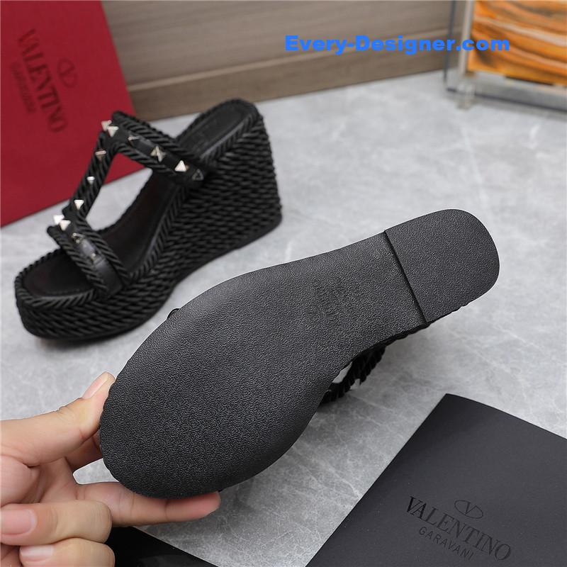 Va1e*ntin0 rope studded wedge sandals