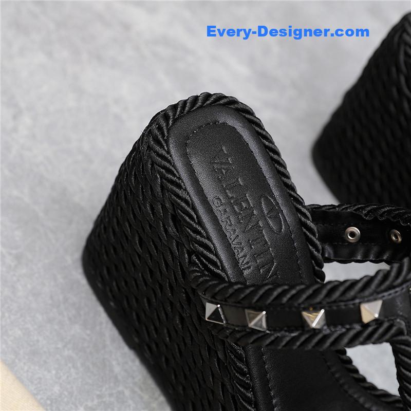 Va1e*ntin0 rope studded wedge sandals