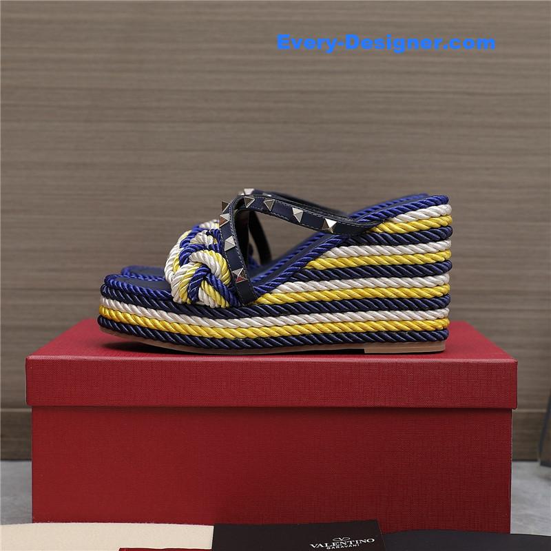Va1e*ntin0 rope studded wedge sandals