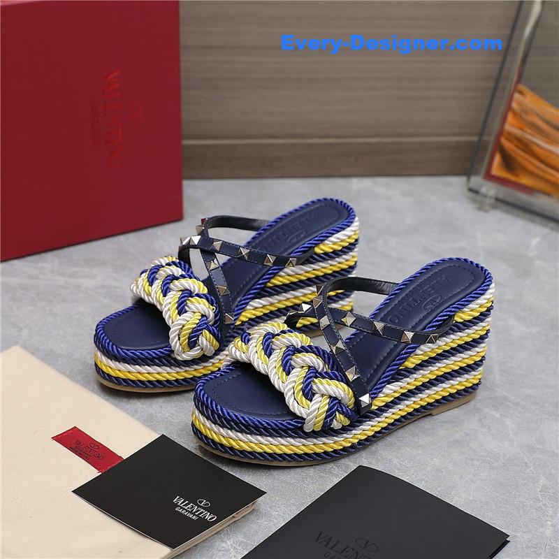 valentino rope studded wedge sandals