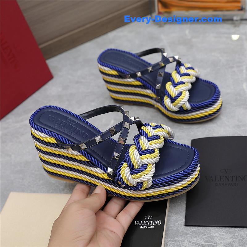 Va1e*ntin0 rope studded wedge sandals
