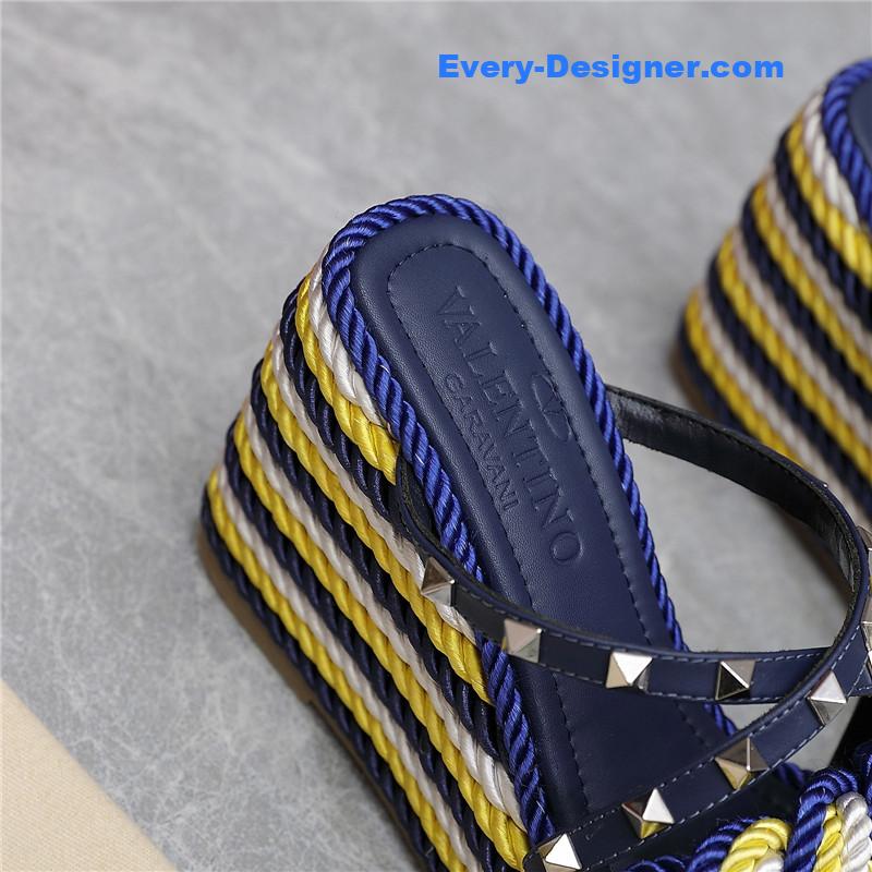 Va1e*ntin0 rope studded wedge sandals