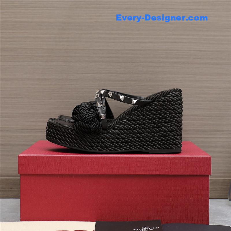 Va1e*ntin0 rope studded wedge sandals