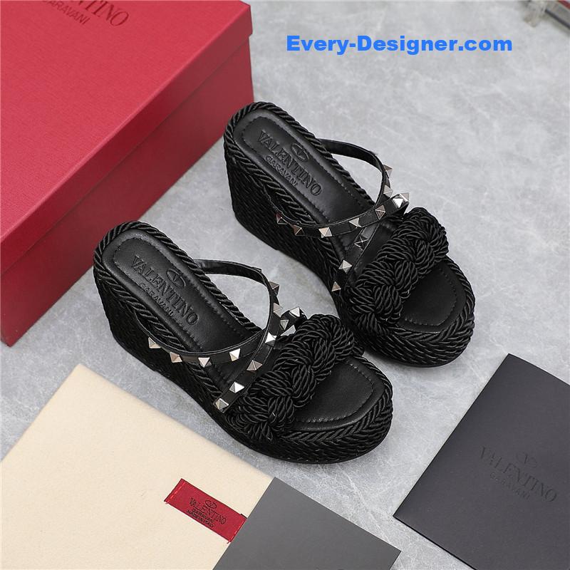 Va1e*ntin0 rope studded wedge sandals