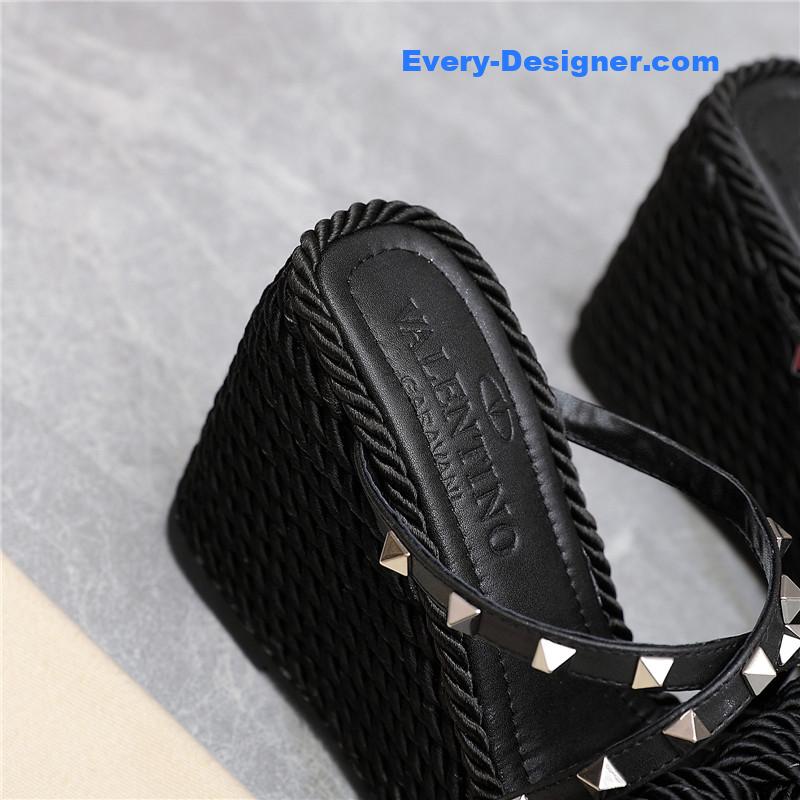 Va1e*ntin0 rope studded wedge sandals