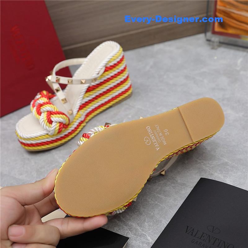Va1e*ntin0 rope studded wedge sandals