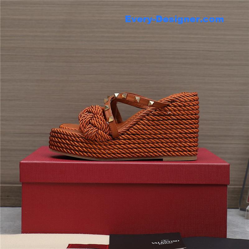Va1e*ntin0 rope studded wedge sandals
