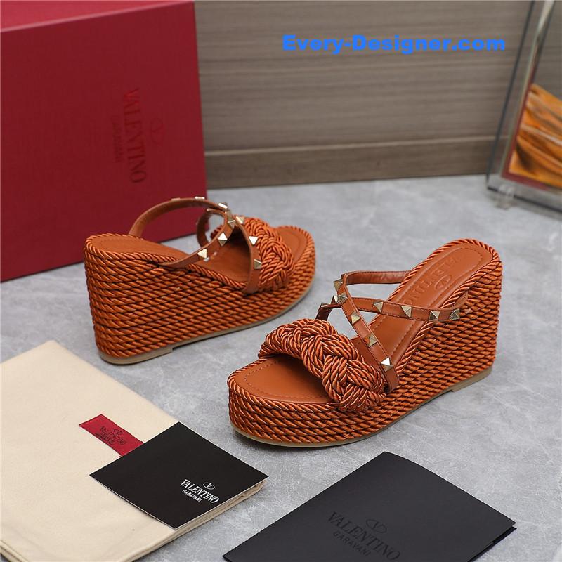 Va1e*ntin0 rope studded wedge sandals