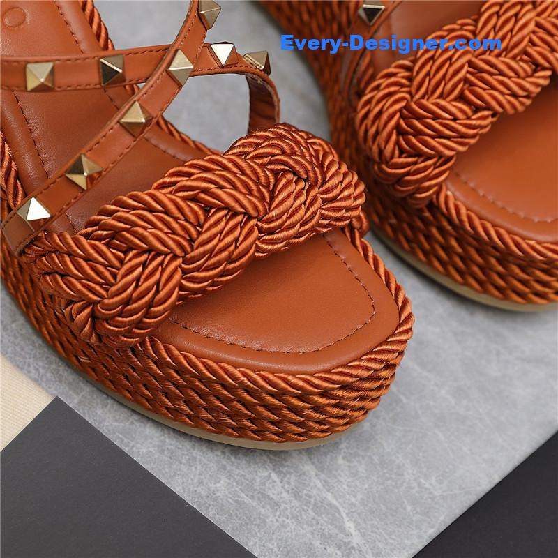 Va1e*ntin0 rope studded wedge sandals