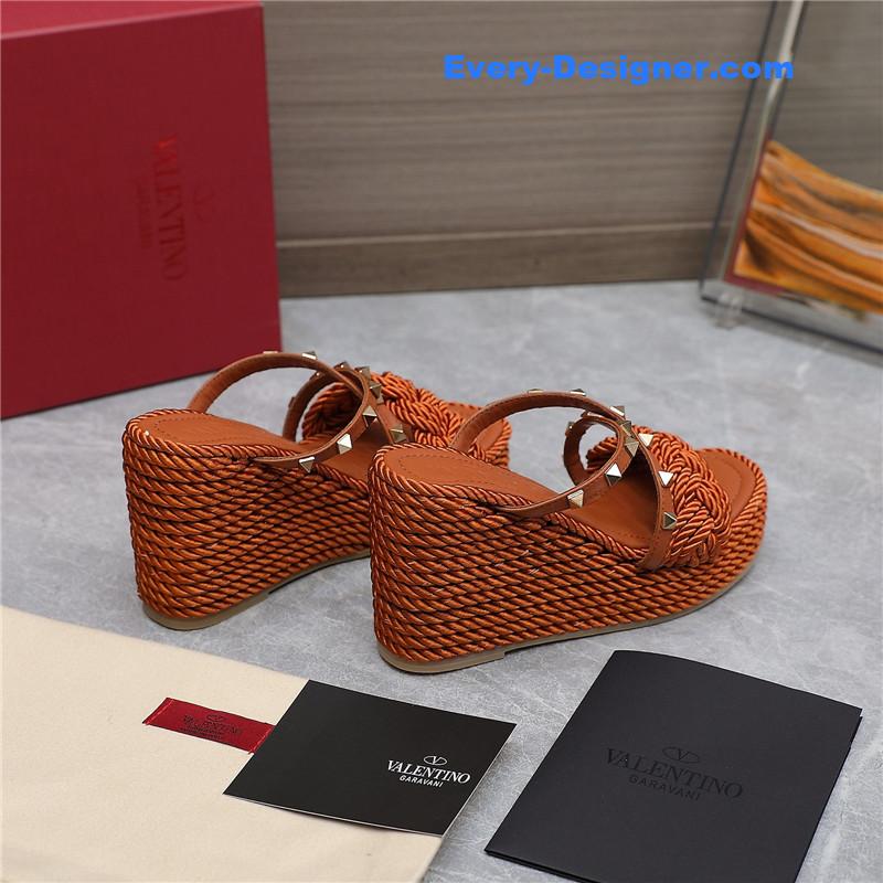 Va1e*ntin0 rope studded wedge sandals