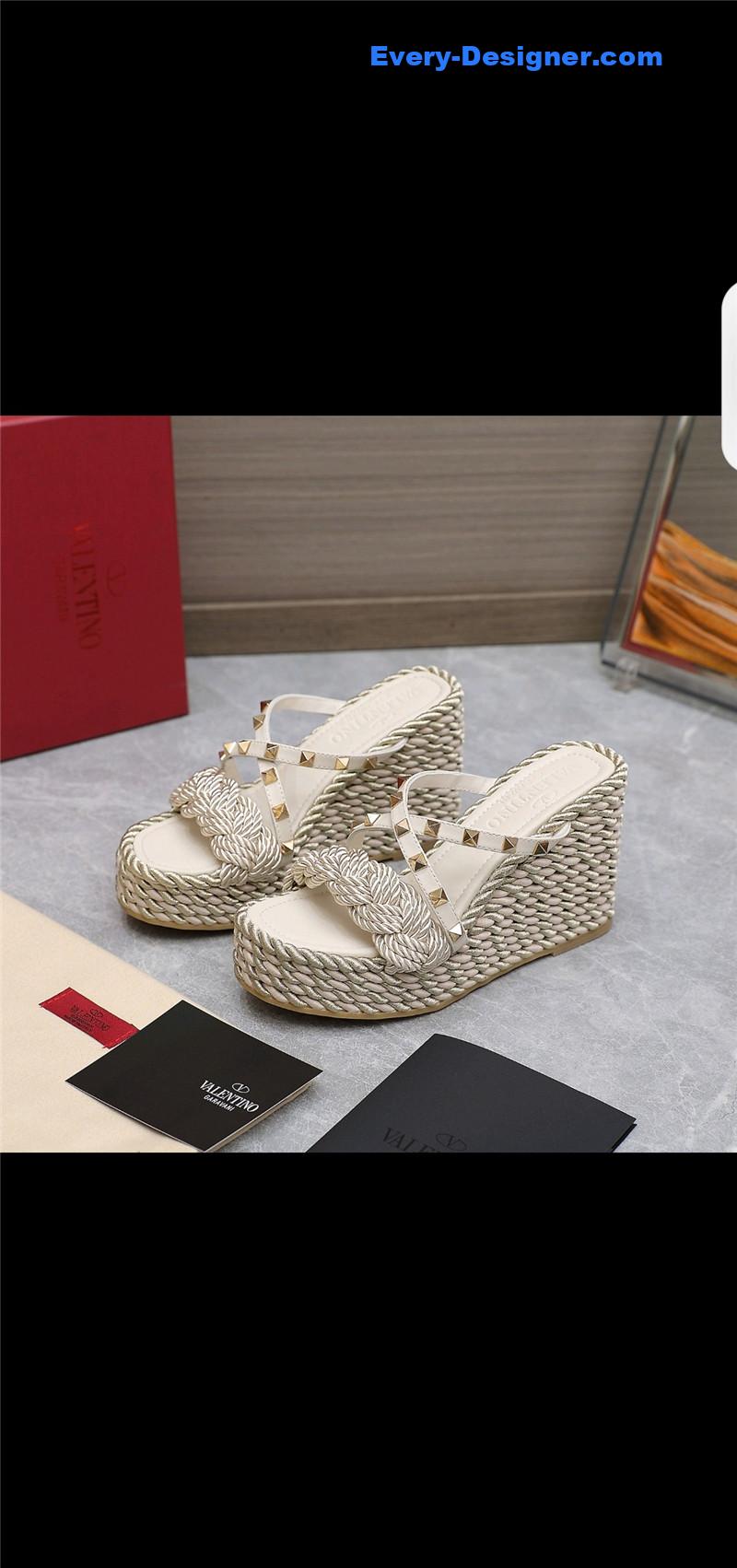 Va1e*ntin0 rope studded wedge sandals