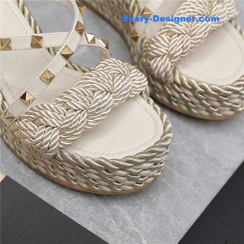 Va1e*ntin0 rope studded wedge sandals