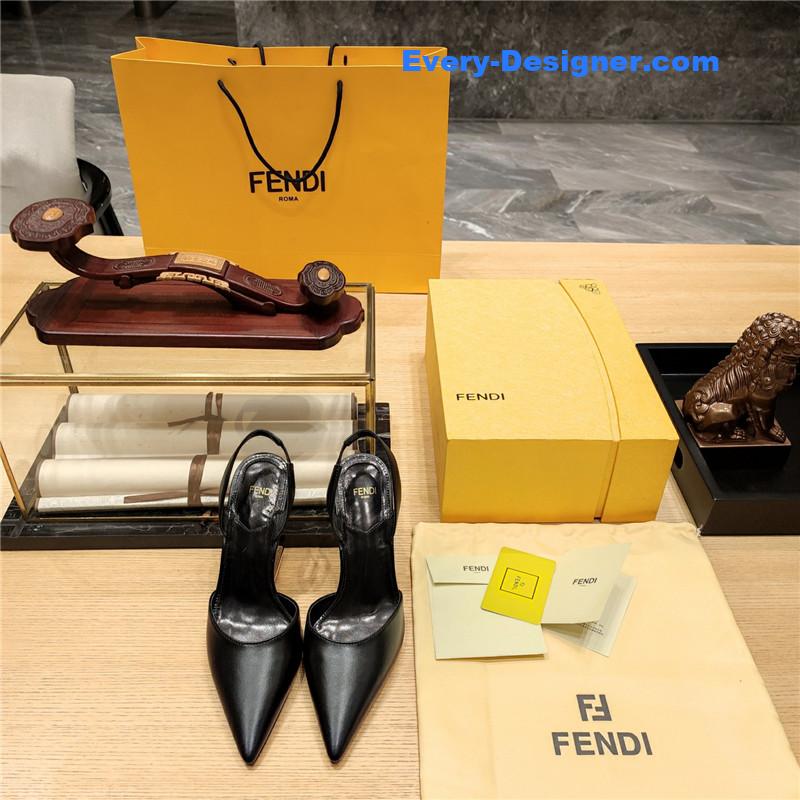 Fendi First Black Leather Slingback Pumps
