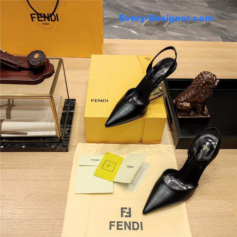 Fendi First Black Leather Slingback Pumps