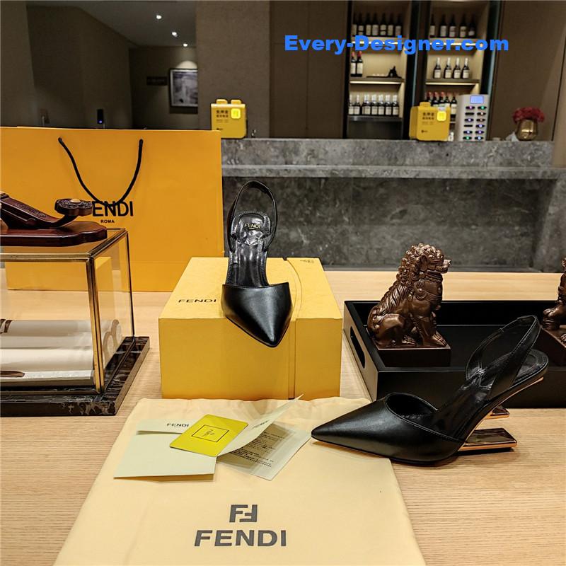 Fendi First Black Leather Slingback Pumps