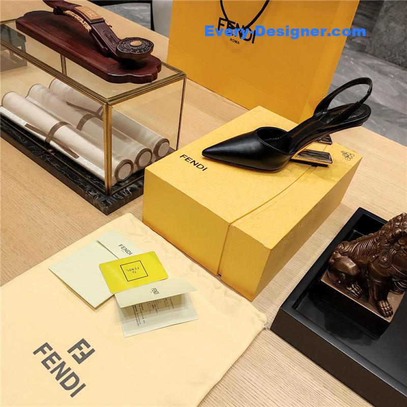 Fendi First Black Leather Slingback Pumps