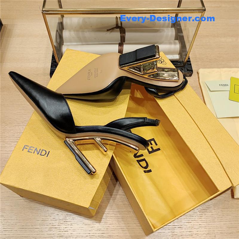 Fendi First Black Leather Slingback Pumps