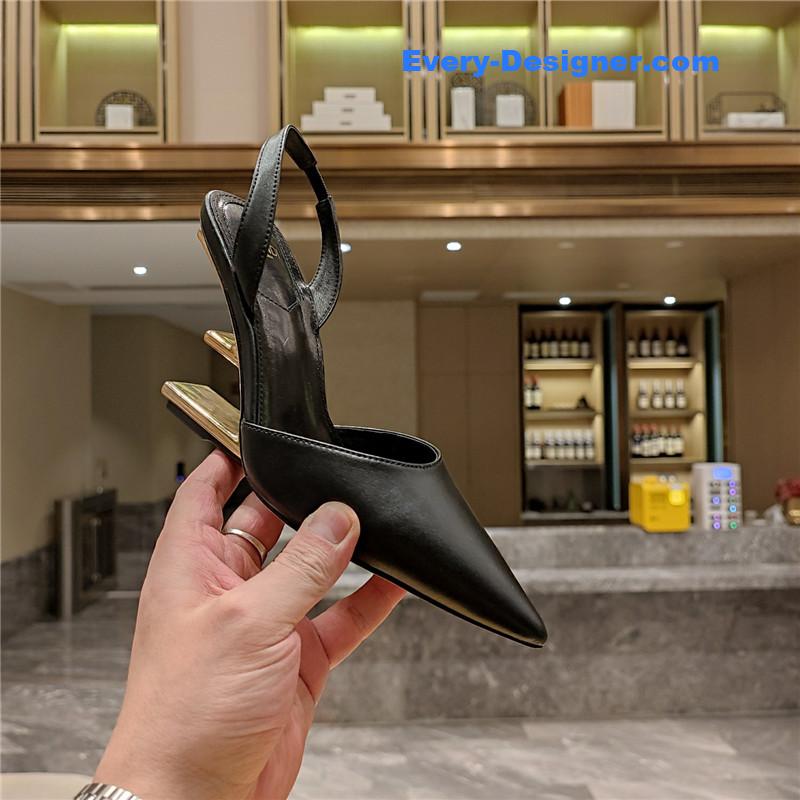 Fendi First Black Leather Slingback Pumps