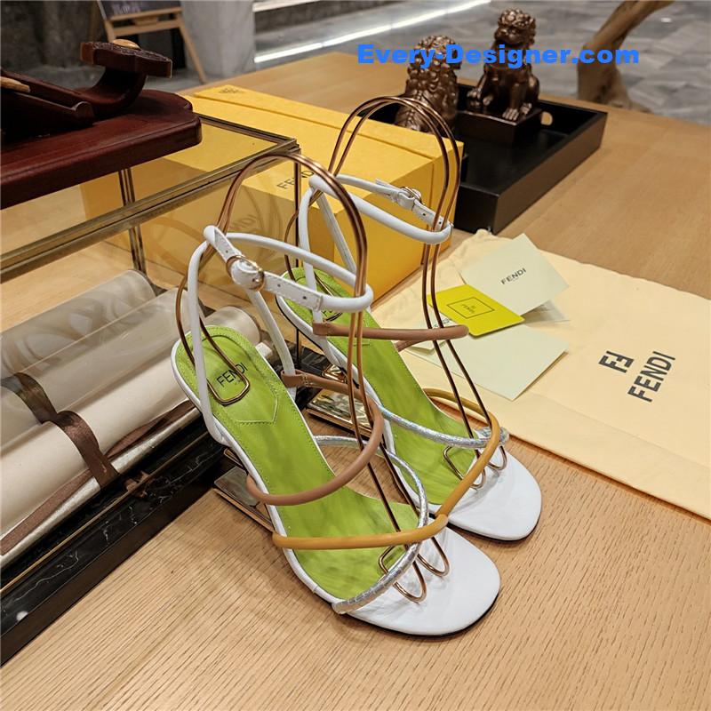 fendi patchwork strap first pumps