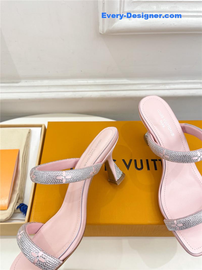 l0vis vvtt0n lv square toe hot D1am0nd high-heeled slippers