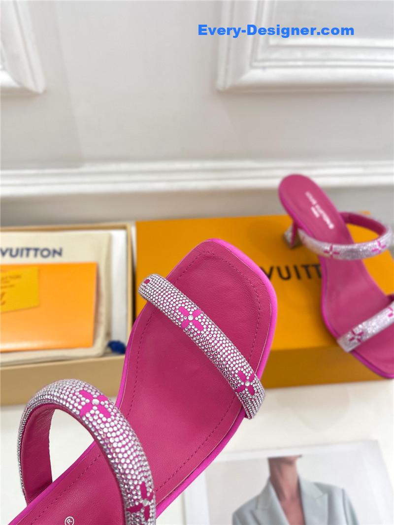 l0vis vvtt0n lv square toe hot D1am0nd high-heeled slippers