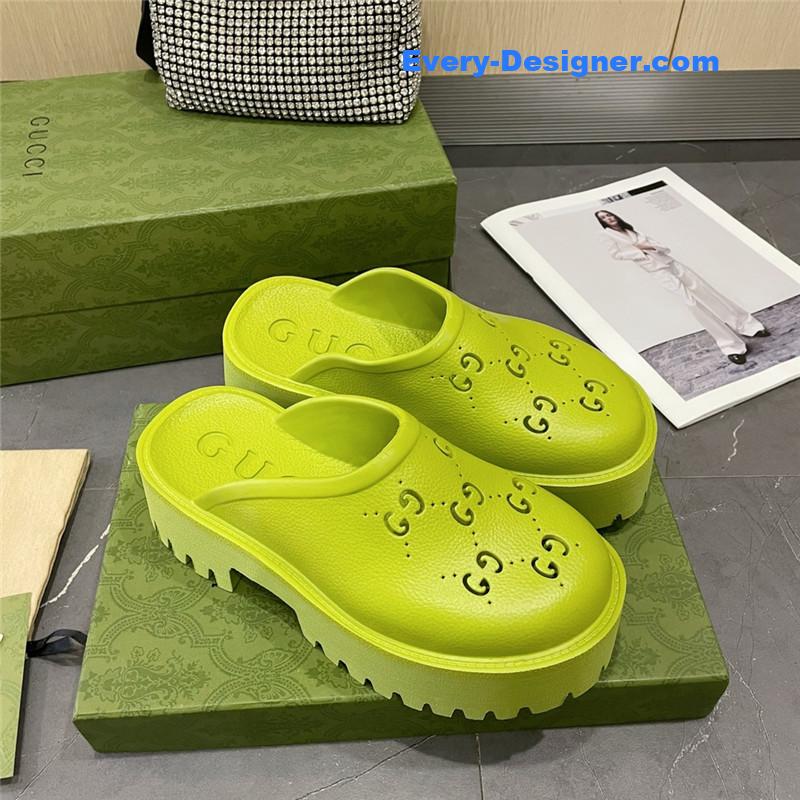 Gucci thick bottom hole slippers