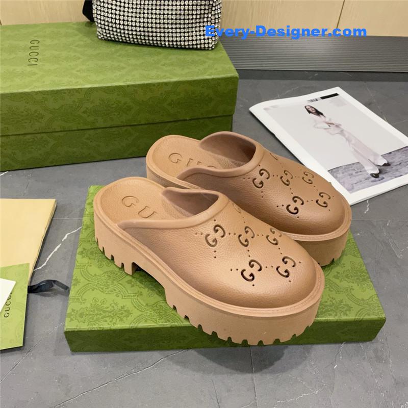 Gucci thick bottom hole slippers