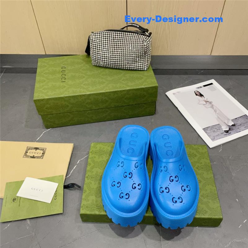 Gucci thick bottom hole slippers