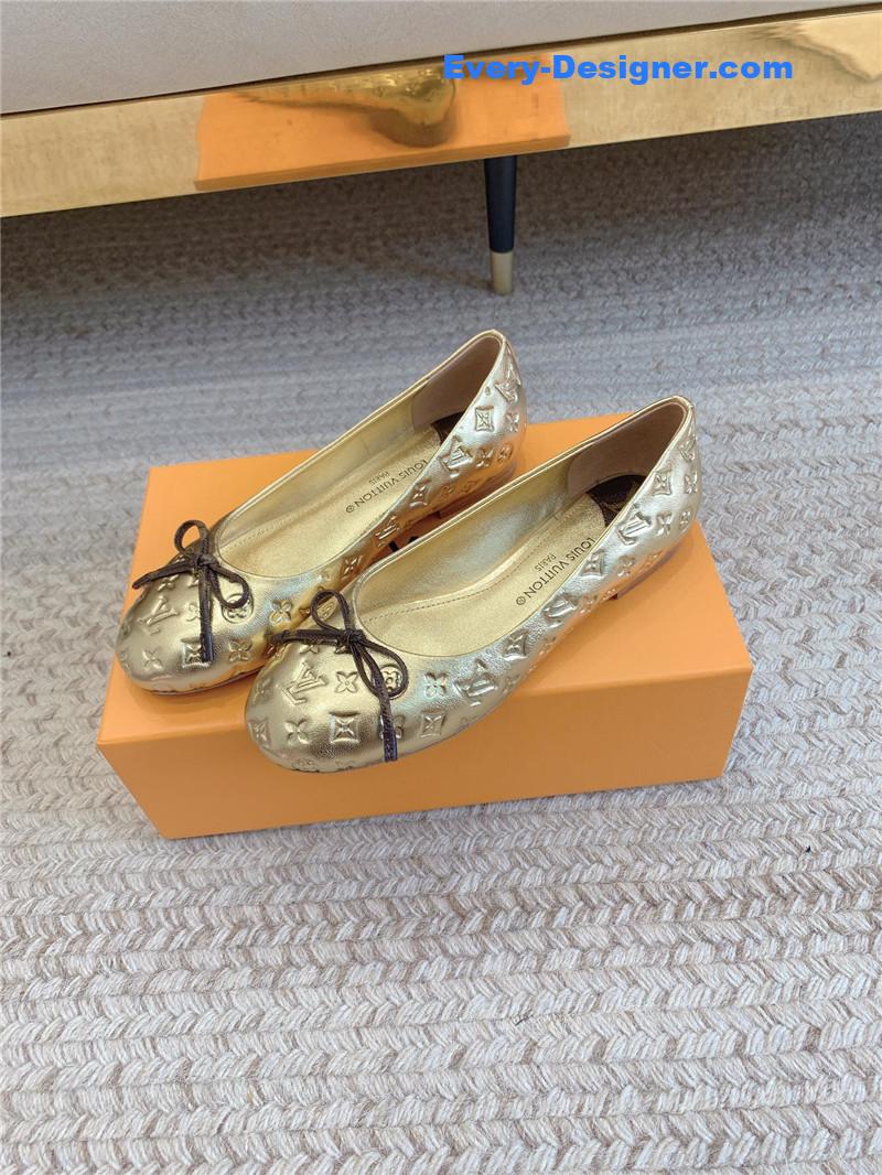louis vuitton LV NINA flat bottom bowknot shoes