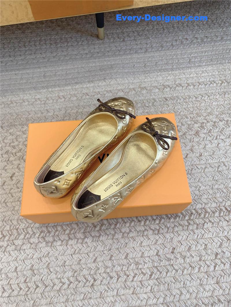 l0vis Vvtt0n lv nina flat bottom bowknot shoes