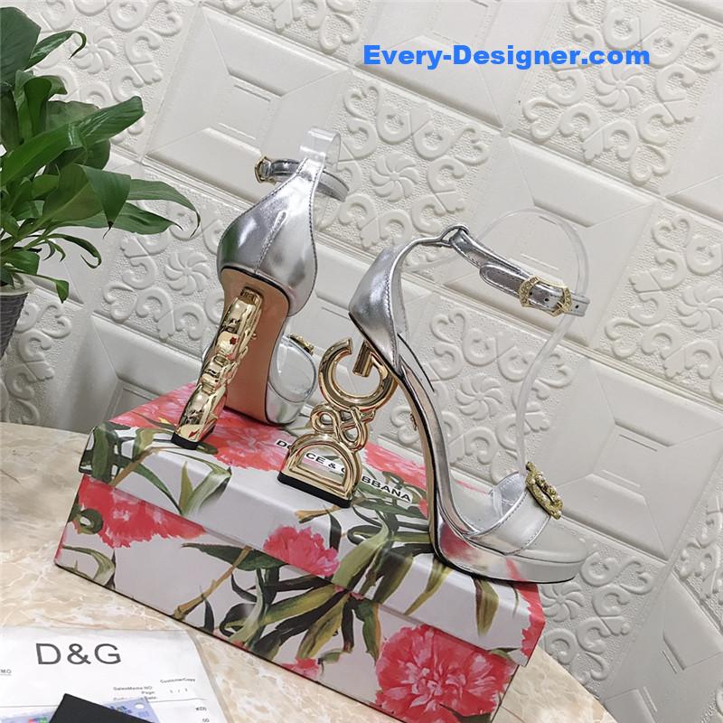 Dolce & Gabbana d&g platform DG big gold buckle heel sandals